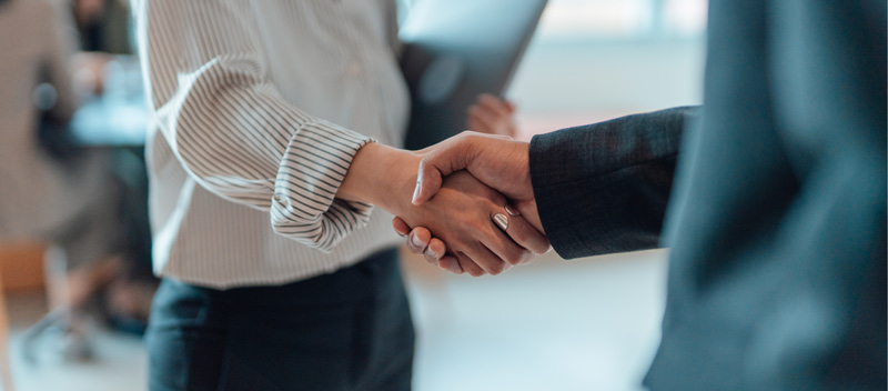 two business people shaking hands
